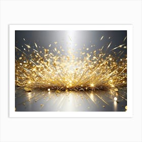 Christmass style sparkling silver gold background 15 Art Print