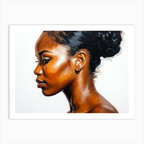 Side Profile Of Beautiful Woman Oil Painting 131 Art Print