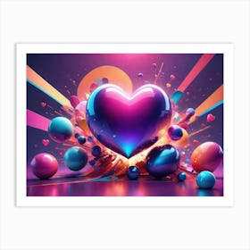 Colorful Heart Creative 12 Art Print