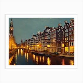 Amsterdam At Night 10 Art Print