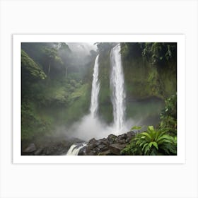 Waterfall In The Rainforest Paintings Art Print 1 Art Print