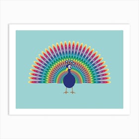 Rainbow Peacock Art Print