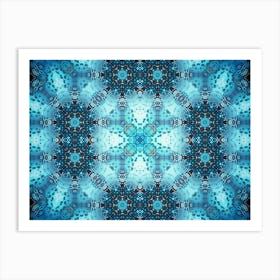 Pattern And Texture Blue Flower Watercolor And Alcohol Ink 3 Art Print