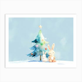 Watercolor Christmas Tree 3 Art Print