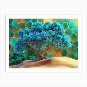 Blue Tree In The Desert 2 Art Print