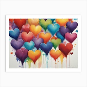 Rainbow Hearts 10 Art Print