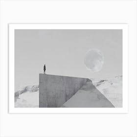 Man Standing On A Ledge Art Print