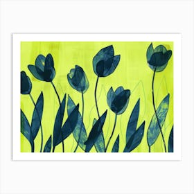 Blue Tulips 10 Art Print