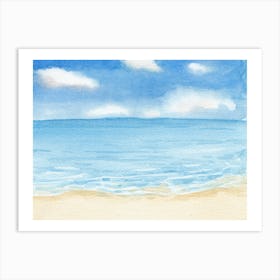 Watercolor Of A Beach 2 Art Print