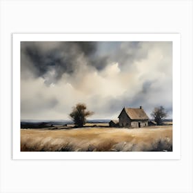 Cloud Oil Painting Farmhouse Nursery French Countryside (21) Art Print