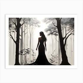 Woman In The Forest Art Print