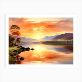 Sunset Over The Lake 1 Art Print