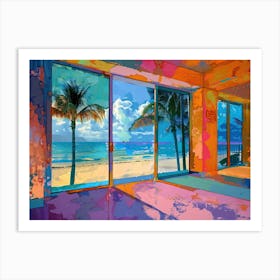 Miami Beach From The Window View Painting 2 Art Print