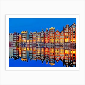 Amsterdam Houses Reflection In The Canal Art Print