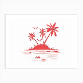 Palm Trees In The Water Art Print