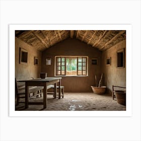 Hut In A Village Art Print