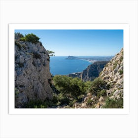 Rocks and Mediterranean coast in Benidorm Art Print