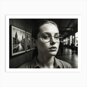 Portrait Of A Woman With Glasses Art Print