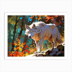 Wolf In The Woods 8 Art Print