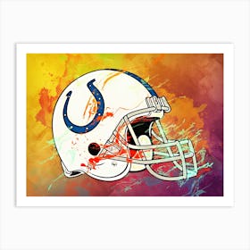 Indianapolis Colts Helmet Abstract Art Print