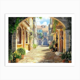 3d Image of Alleyway Art Print