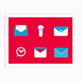 Business Communication Icons Flat Design Minimalistic For Web And Applications Include Envelope (2) Art Print