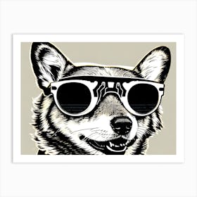 Dog With Sunglasses 1 Art Print