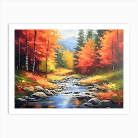 Autumn Creek - Ai Art Print