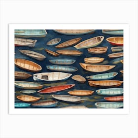 Many Boats Hamptons style Art Print