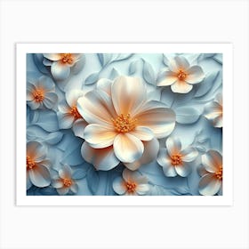 3d Flower Wallpaper 3 Art Print