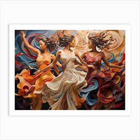 Three Dancers Paintings Art Print Art Print