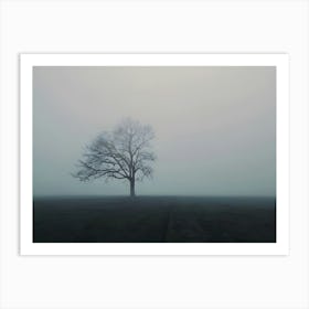 Lone Tree In The Fog Art Print