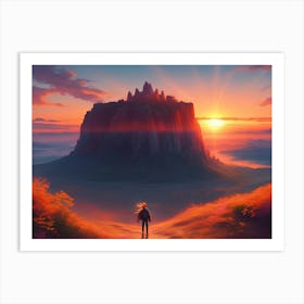 Sunset In The Mountains Art Print