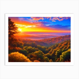 Sunset In The Mountains 70 Art Print