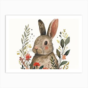 Little Floral Rabbit 2 Art Print