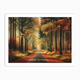 Autumn Road Art Print