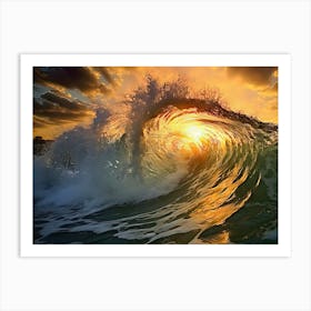 Sunset In The Ocean Art Print