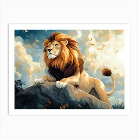 Fantasy Illustration Of A Wild Animal Lion 1 Art Print