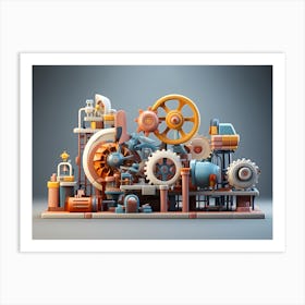 Cog Production Line Art Print