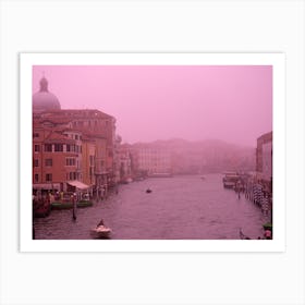 Venice pink photo water sky city architecture photography Art Print