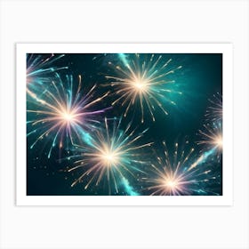 Abstract Image Of Fireworks Exploding In A Night Sky, Creating A Vibrant And Dynamic Display 2 Art Print