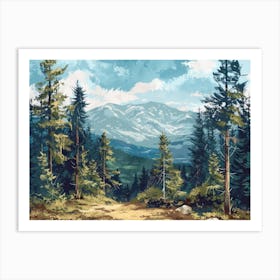 Landscape Forest Illustration 2 Art Print