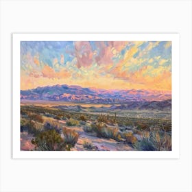 Western Sunset Landscapes Mojave Desert Nevada 4 Art Print