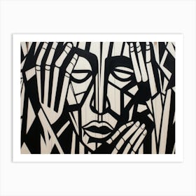 Black And White Abstract Painting 2 Art Print