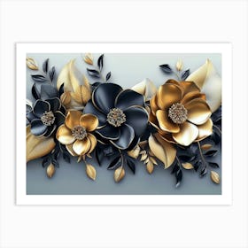 3d Artwork Floral 3 Art Print