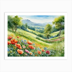 Poppies In The Meadow 2 Art Print