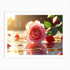 Roses On Water Art Print