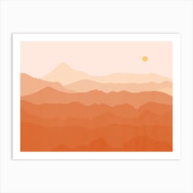 Orange Of Mountain Art Print
