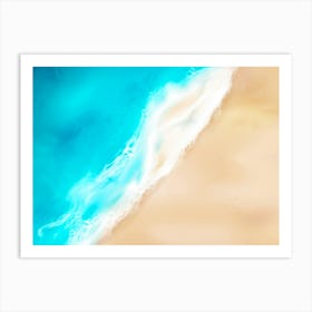 Greece, Seaside, beach and wave #6. Aerial view beach print. Sea foam Art Print