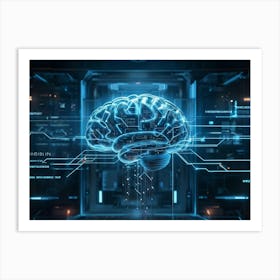 A Cybernetic Brain Illustration Abstractly Representing Human Emotion And Neural Connections Embed (4) Art Print